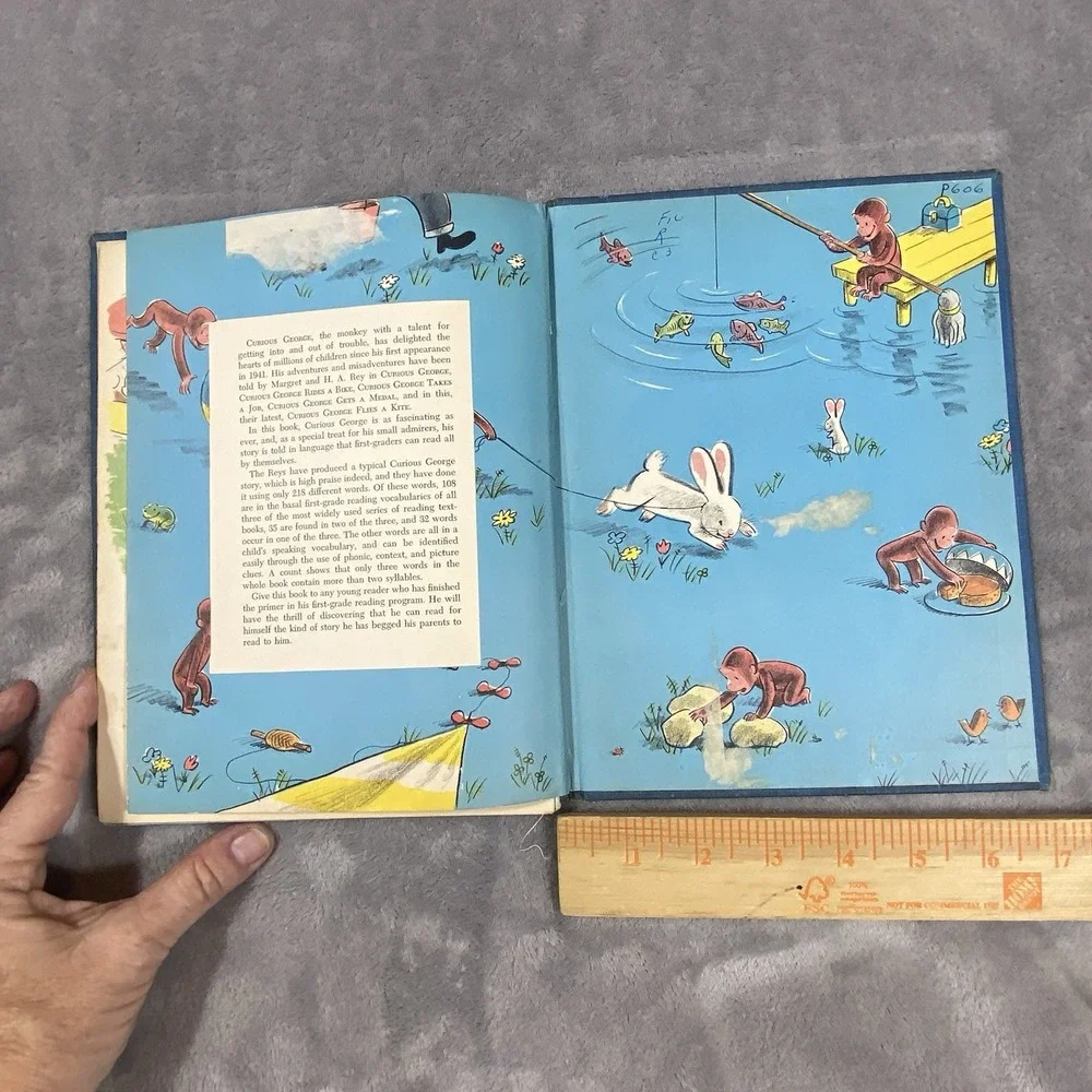 Vintage Curious George Flies A Kite‎ 1958 First Edition Margret Rey Hardcover
